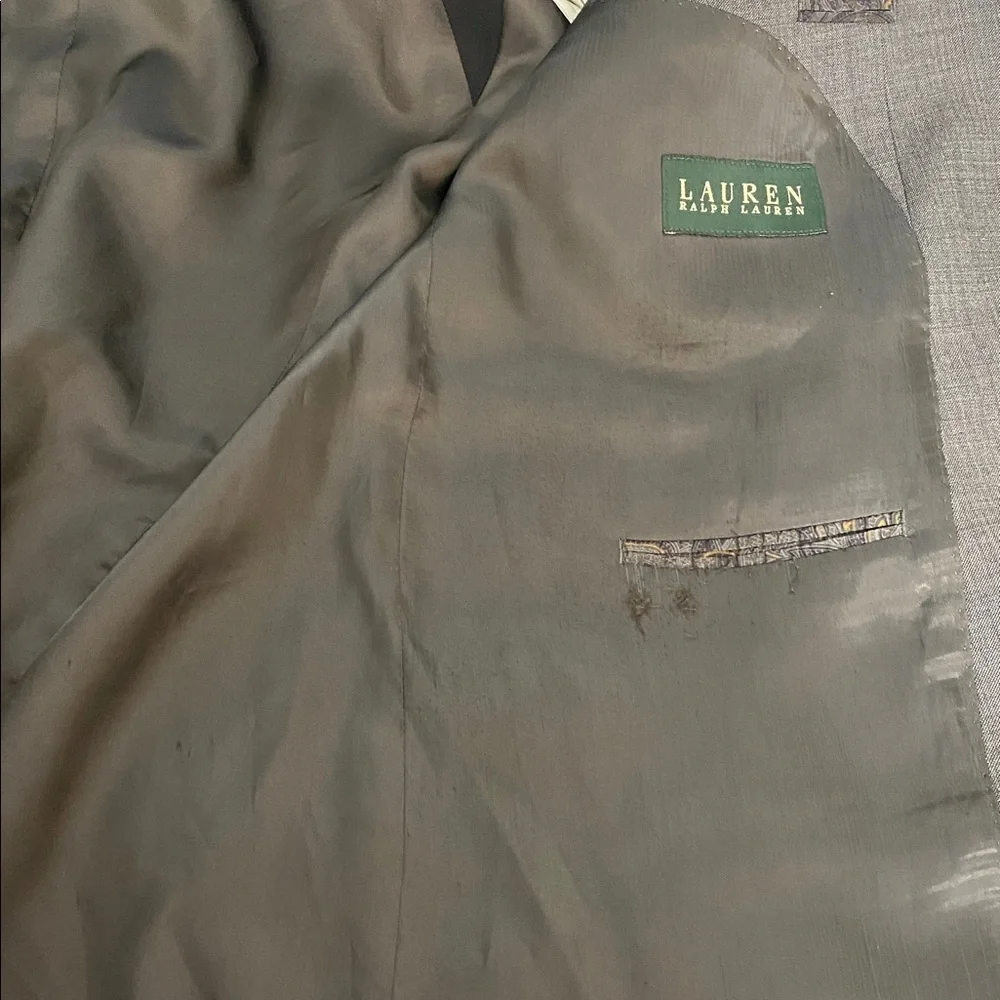 Ralph Lauren Wool Men's Gray Vintage Suit Blazer - Picture 14 of 16